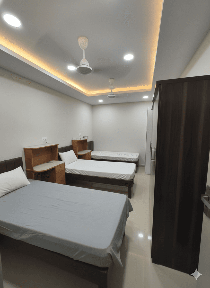 Triple Sharing AC Room - Boys Hostel Bhopal MP Nagar
